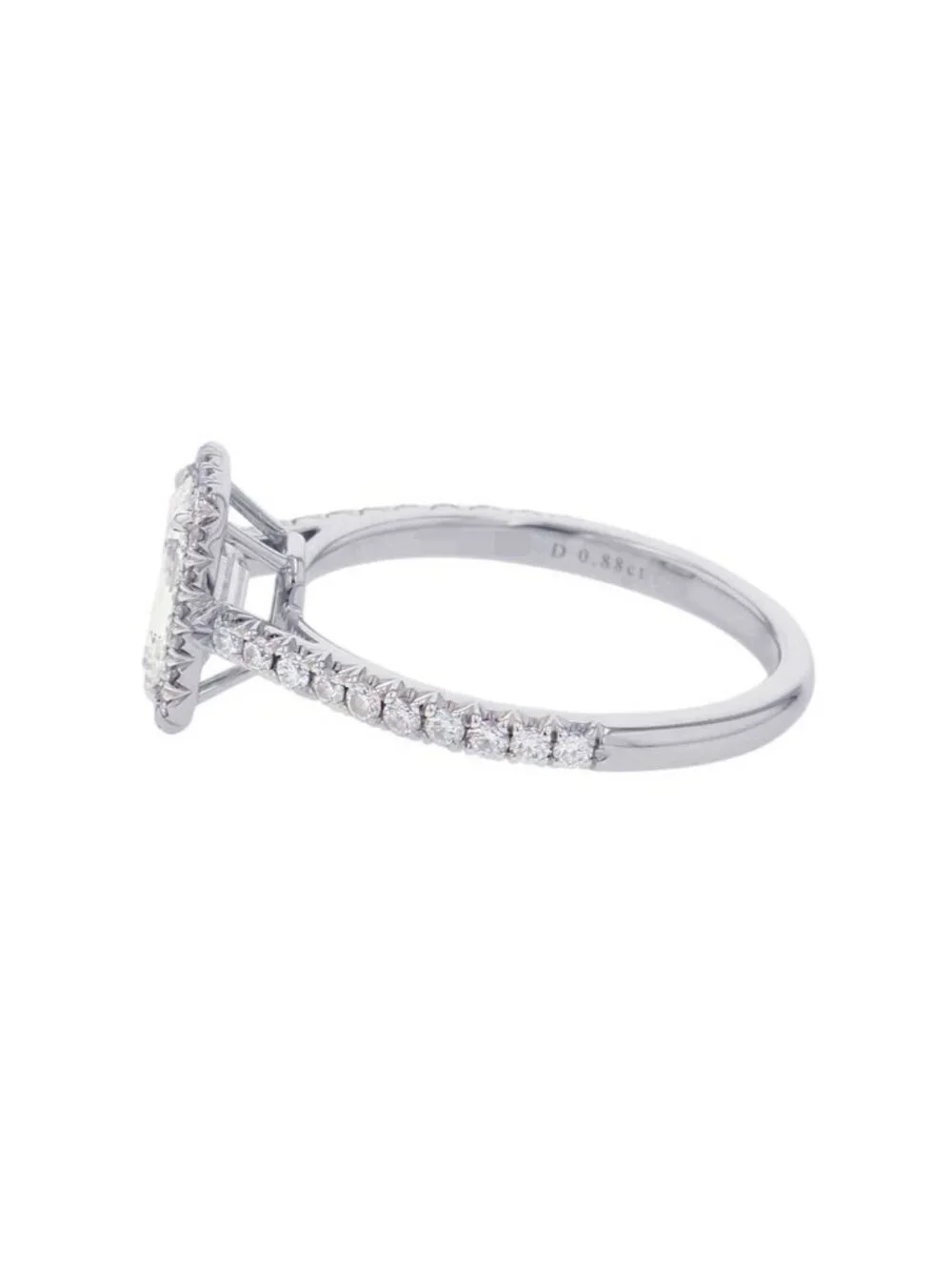 Tiffany & Co Ring Sorest Emerald Cut Diamond Medium Stone Platinum